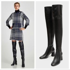 ZARA OVER THE KNEE HIGH HEELED BOOTS